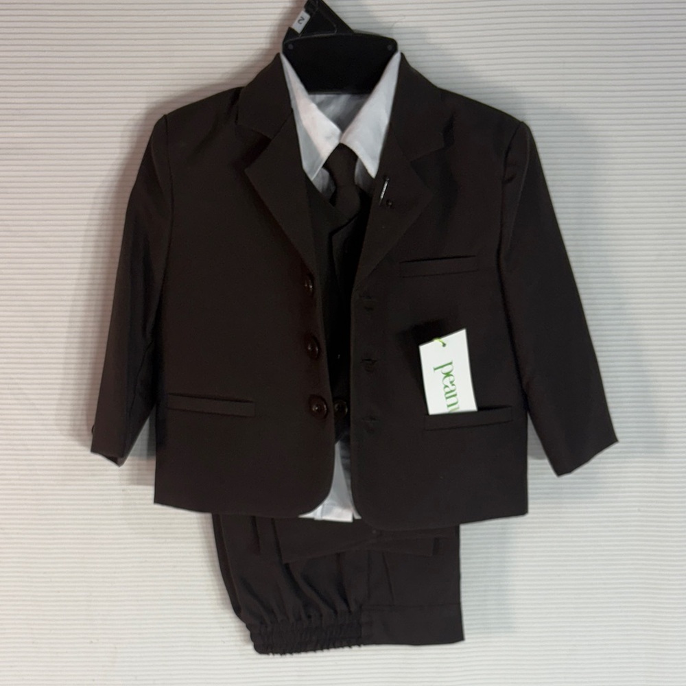 Stylish Dark Brown Toddler Suit 5 pc Set- Size 2 o